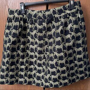 Crown And Ivy, A-line, Black and Gold Zebra Print Skirt Sz 14
